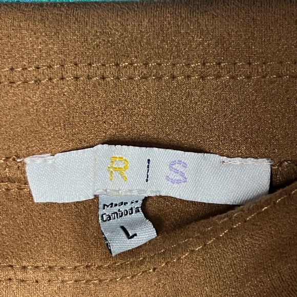 Suede tan miniskirt size large - Picture 2 of 3